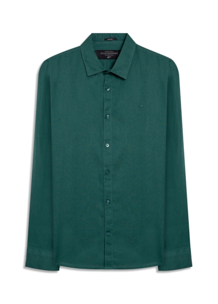 Camisa Linho Blend Anatomic Verde Escuro