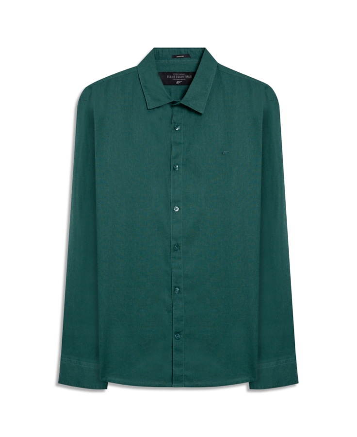 Camisa Linho Blend Anatomic Verde Escuro