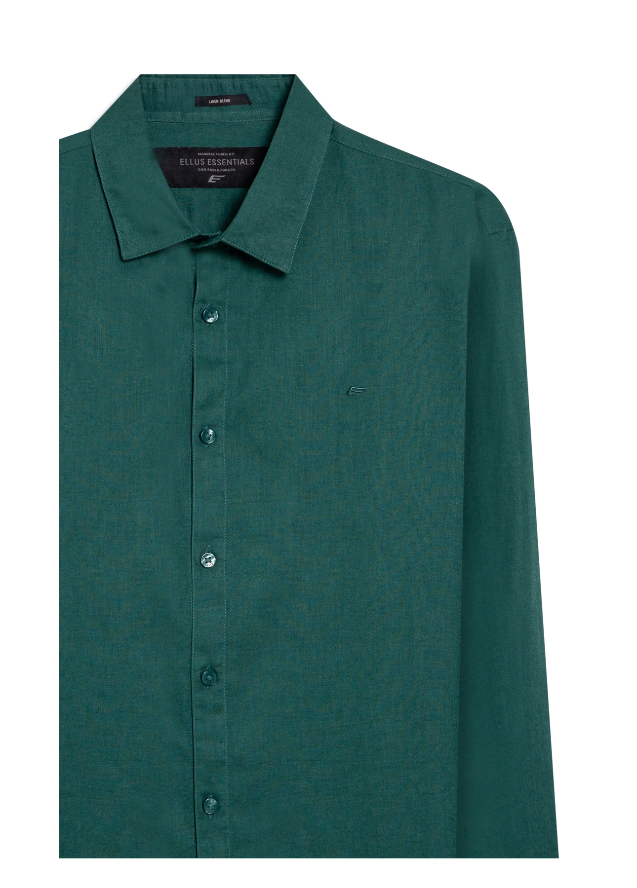 Camisa Linho Blend Anatomic Verde Escuro