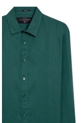 Camisa Linho Blend Anatomic Verde Escuro