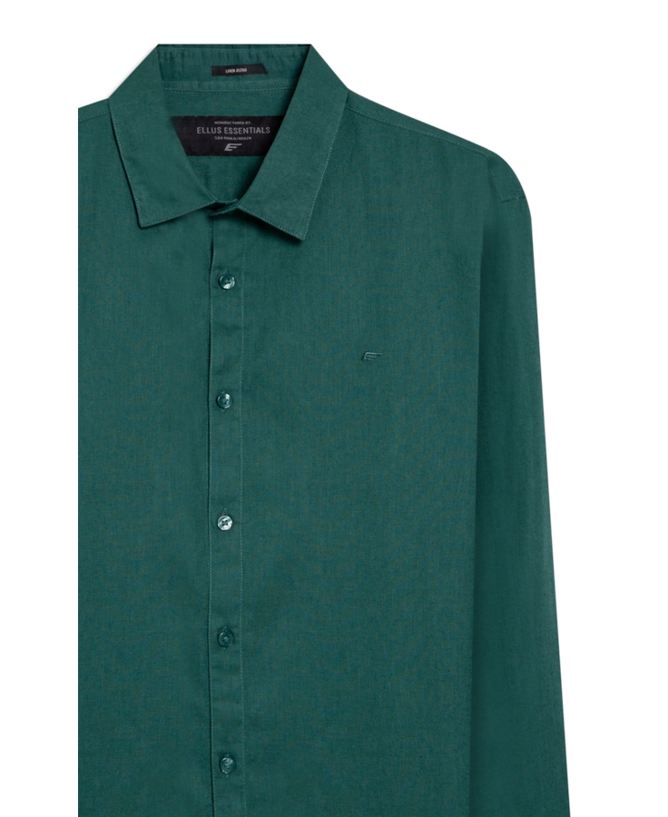 Camisa Linho Blend Anatomic Verde Escuro