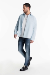 Camisa Linho Blend Classic Anatomic Azul Claro