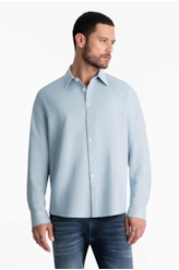 Camisa Linho Blend Classic Anatomic Azul Claro
