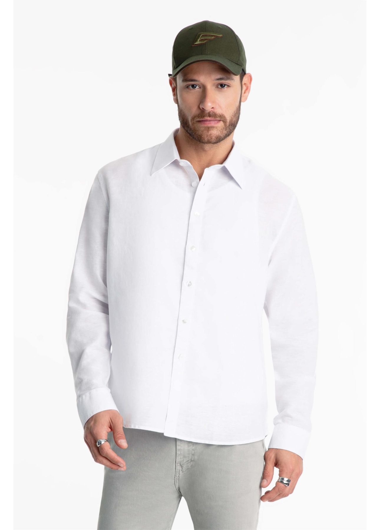 Camisa Linho Blend Classic Anatomic Branco