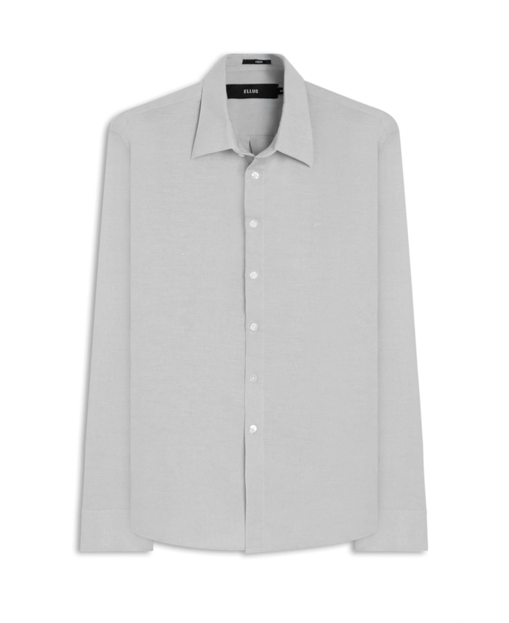 Camisa Linho Blend Classic Anatomic Cinza