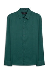 Camisa Linho Blend Classic Anatomic Verde Escuro