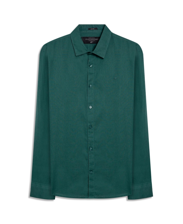 Camisa Linho Blend Classic Anatomic Verde Escuro