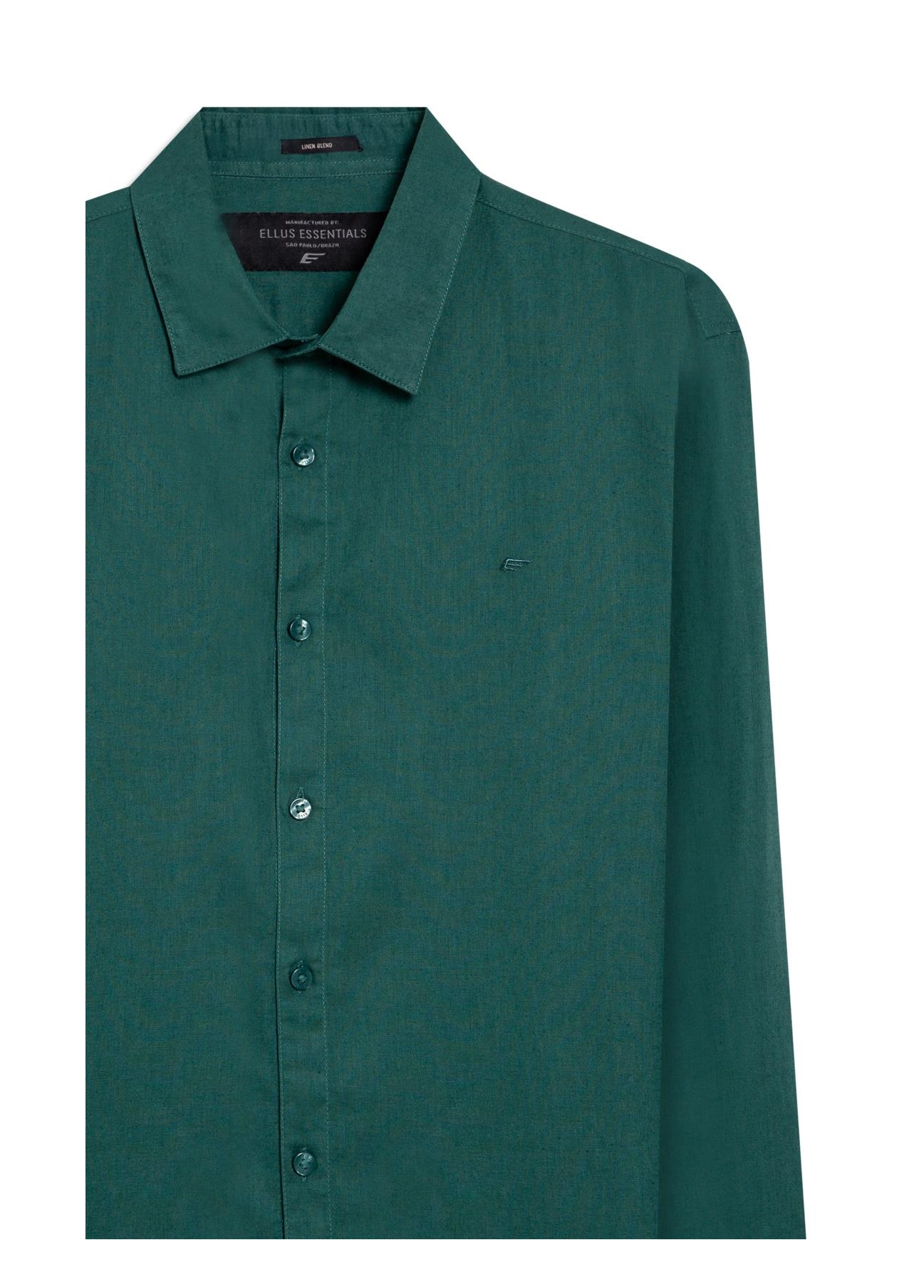 Camisa Linho Blend Classic Anatomic Verde Escuro