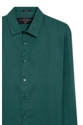Camisa Linho Blend Classic Anatomic Verde Escuro