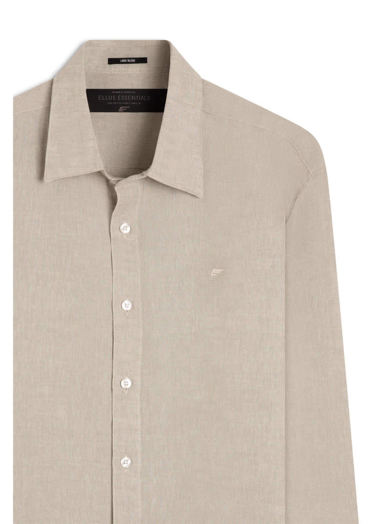 Camisa Linho Blend Cross Dye Cinza Claro