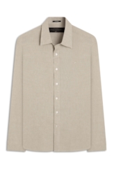 Camisa Linho Blend Cross Dye Cinza Claro