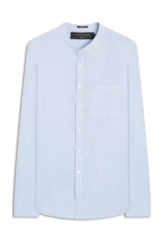 Camisa Linho Blend Cross Dye Class Azul Claro