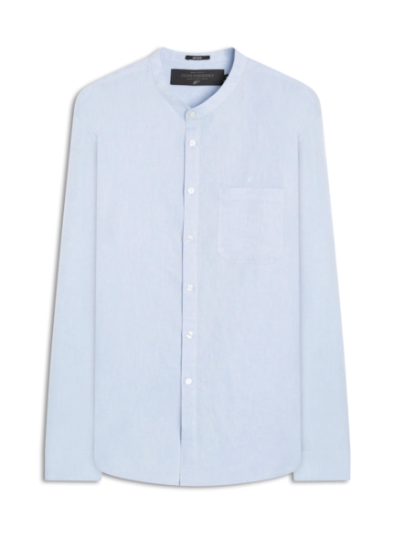 Camisa Linho Blend Cross Dye Class Azul Claro