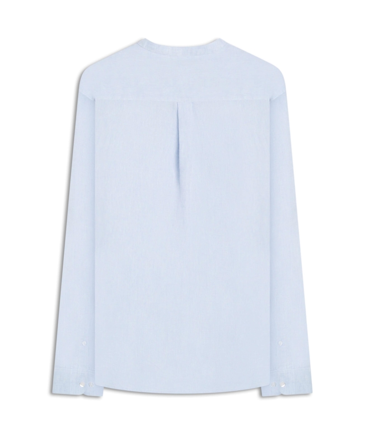 Camisa Linho Blend Cross Dye Class Azul Claro