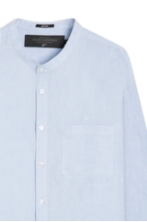 Camisa Linho Blend Cross Dye Class Azul Claro