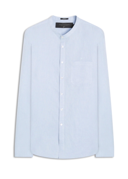 Camisa Linho Blend Cross Dye Class Azul Claro