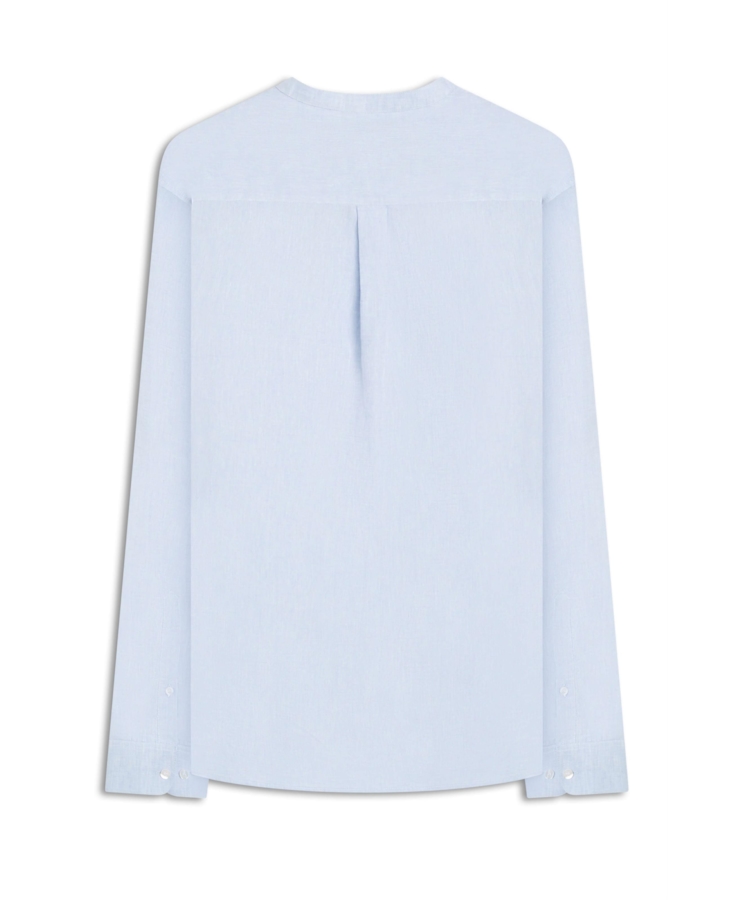 Camisa Linho Blend Cross Dye Class Azul Claro