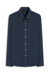 Camisa Linho Blend Cross Dye Dark Navy