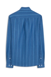 Camisa Linho Blend Difusion Classic Azul Bic