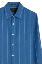 Camisa Linho Blend Difusion Classic Azul Bic