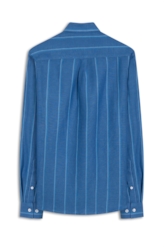 Camisa Linho Blend Difusion Classic Azul Bic