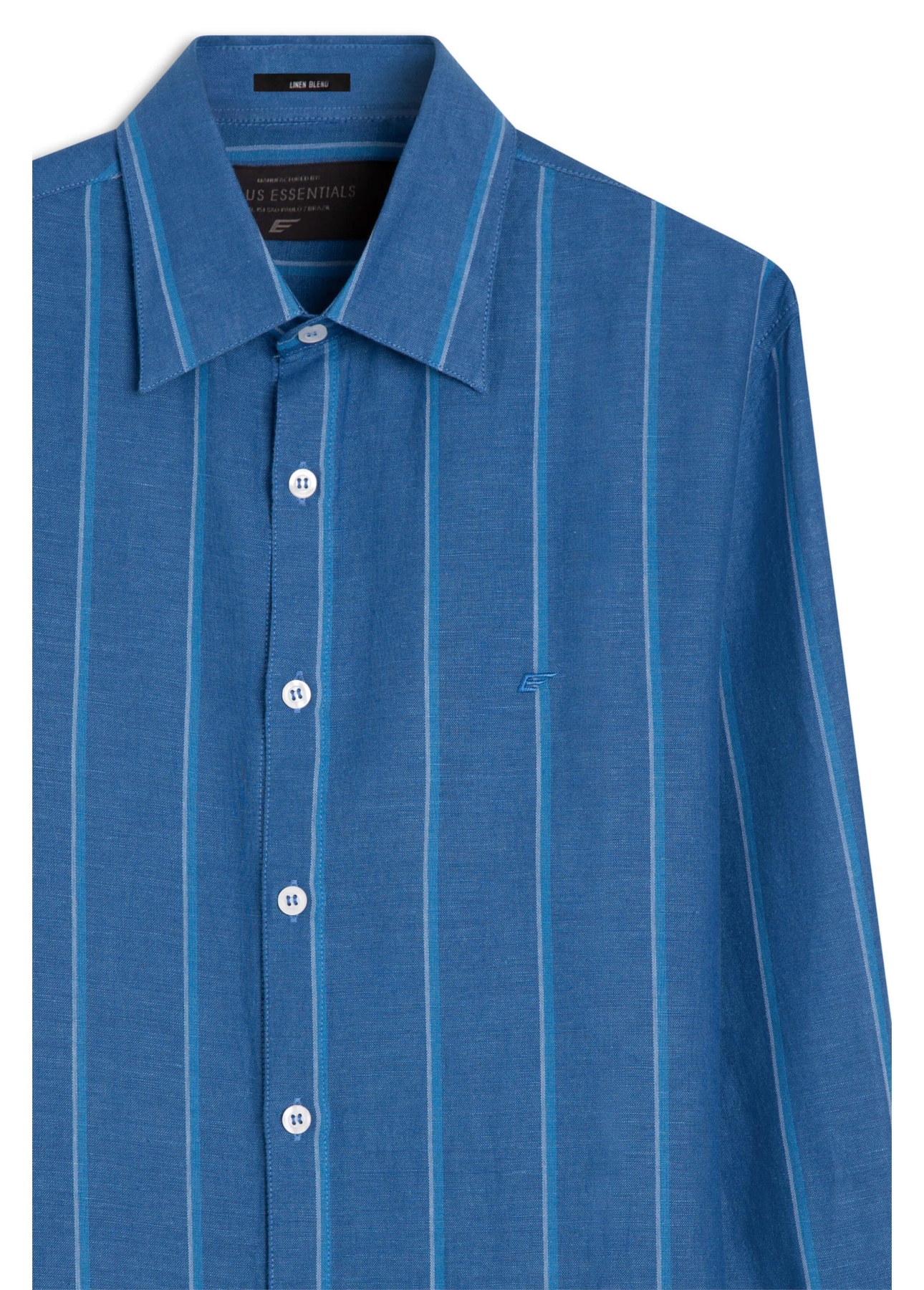 Camisa Linho Blend Difusion Classic Azul Bic