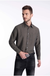 Camisa Linho Blend Houston Irish Verde Escuro