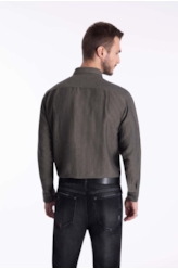 Camisa Linho Blend Houston Irish Verde Escuro