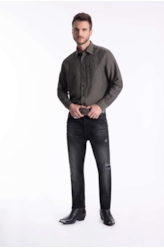 Camisa Linho Blend Houston Irish Verde Escuro