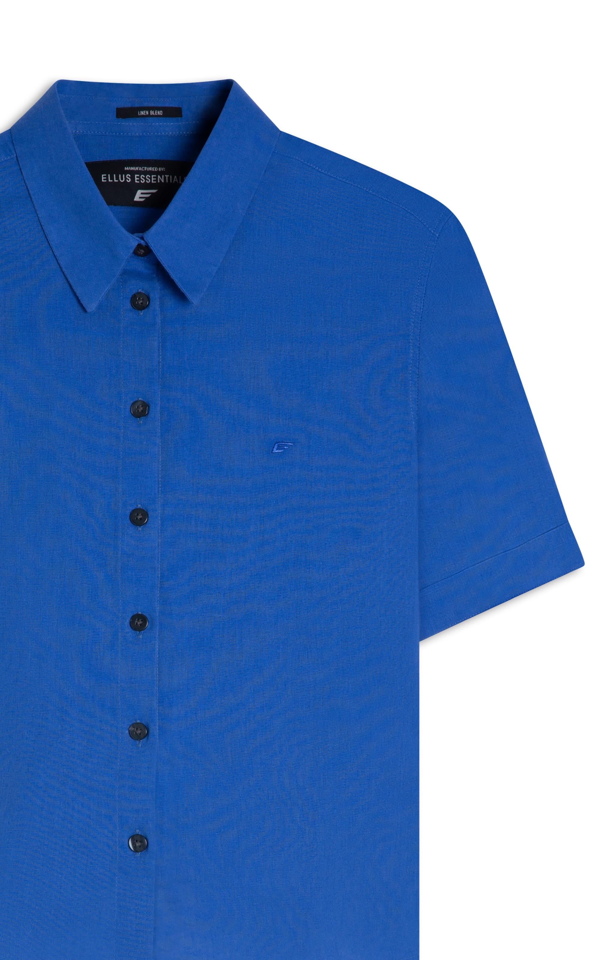 Camisa Linho Blend Loose Azul Bic