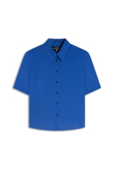 Camisa Linho Blend Loose Azul Bic