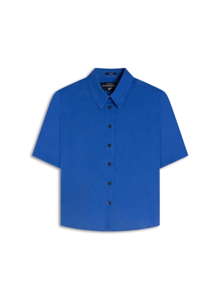Camisa Linho Blend Loose Azul Bic