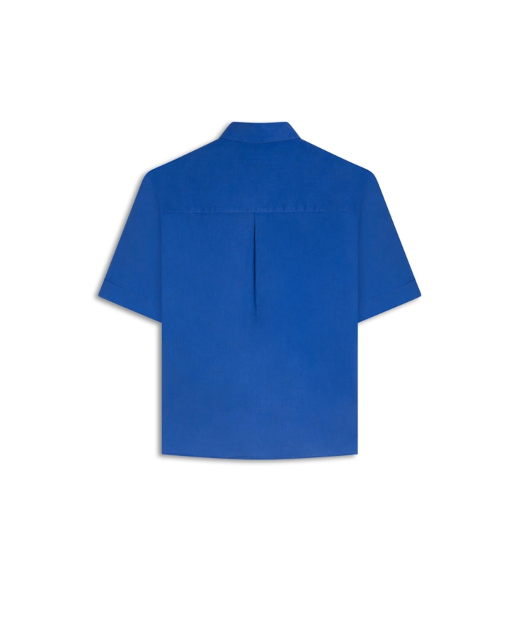 Camisa Linho Blend Loose Azul Bic