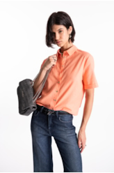 Camisa Linho Blend Loose  Pessego