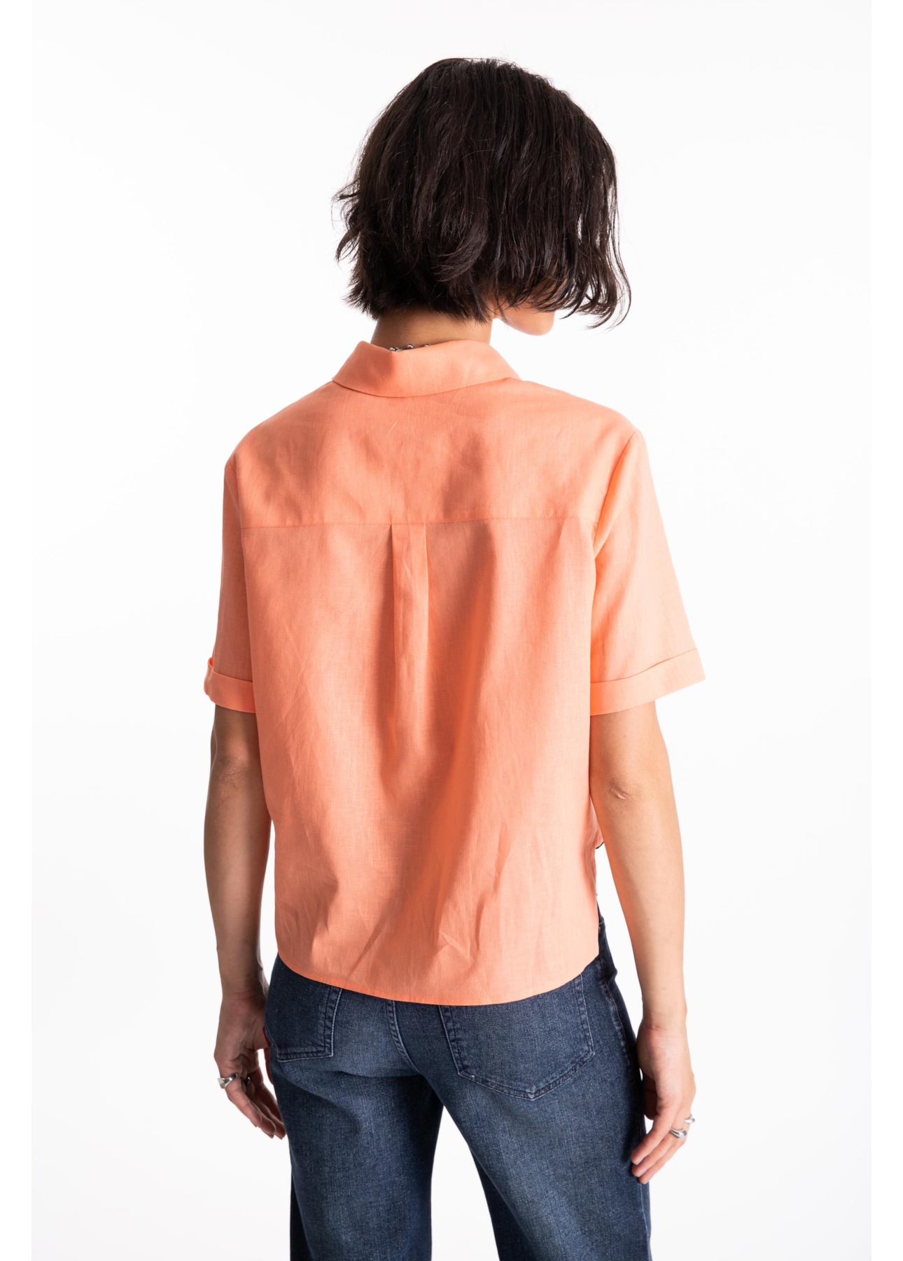 Camisa Linho Blend Loose  Pessego