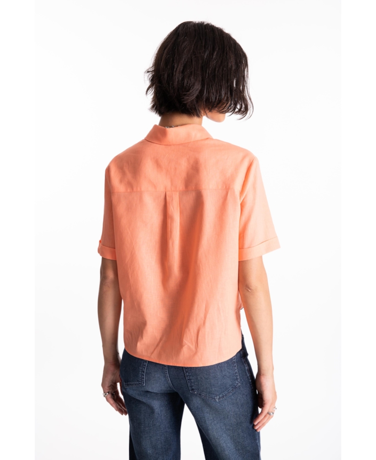 Camisa Linho Blend Loose  Pessego
