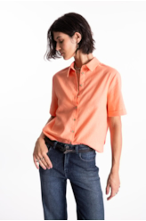 Camisa Linho Blend Loose  Pessego