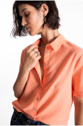 Camisa Linho Blend Loose  Pessego