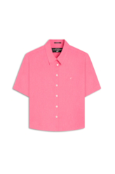 Camisa Linho Blend Loose Rosa Gum