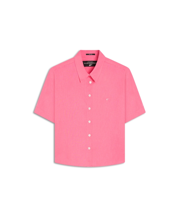 Camisa Linho Blend Loose Rosa Gum