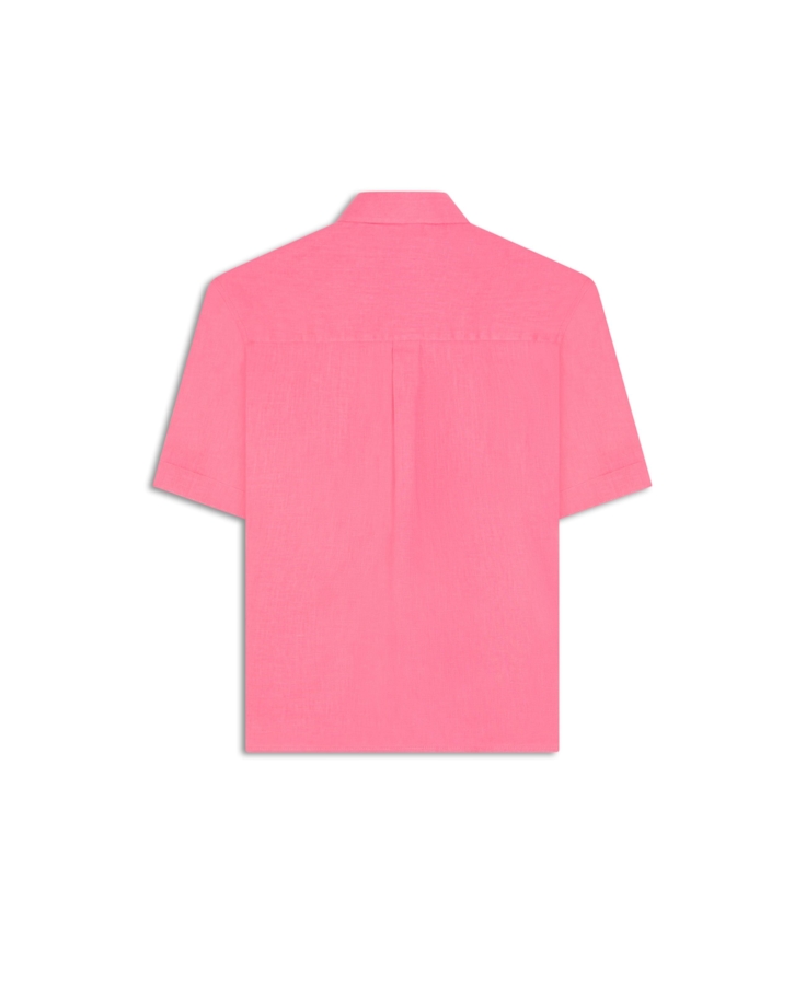 Camisa Linho Blend Loose Rosa Gum
