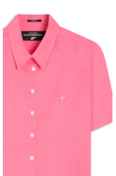 Camisa Linho Blend Loose Rosa Gum