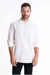Camisa Linho Blend Malfatti Branco