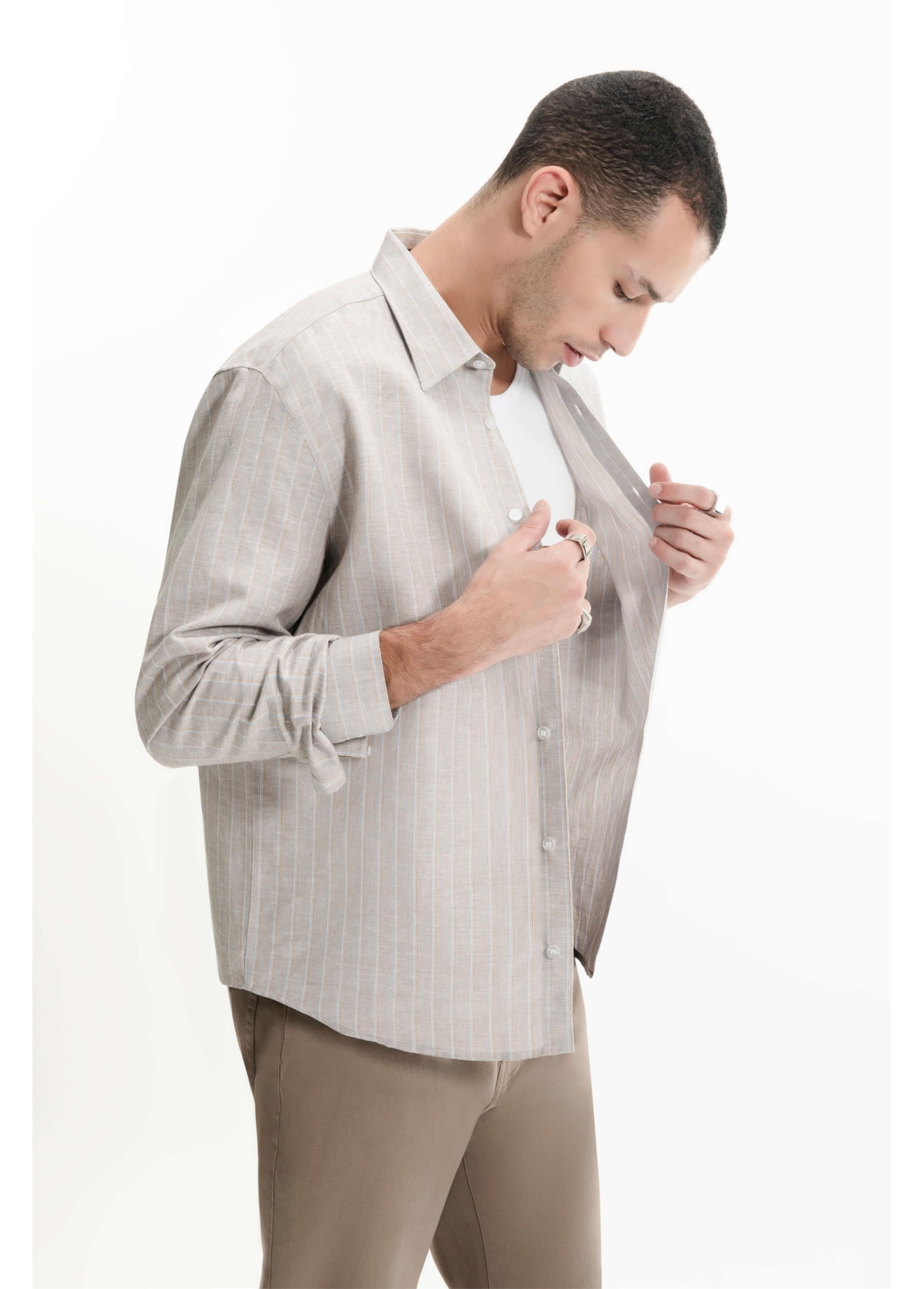 Camisa Linho Blend Olympic Tabaco