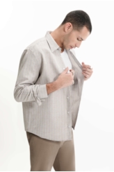Camisa Linho Blend Olympic Tabaco