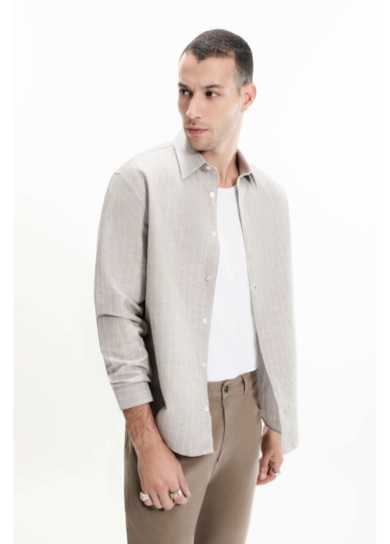 Camisa Linho Blend Olympic Tabaco