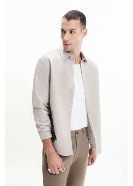 Camisa Linho Blend Olympic Tabaco