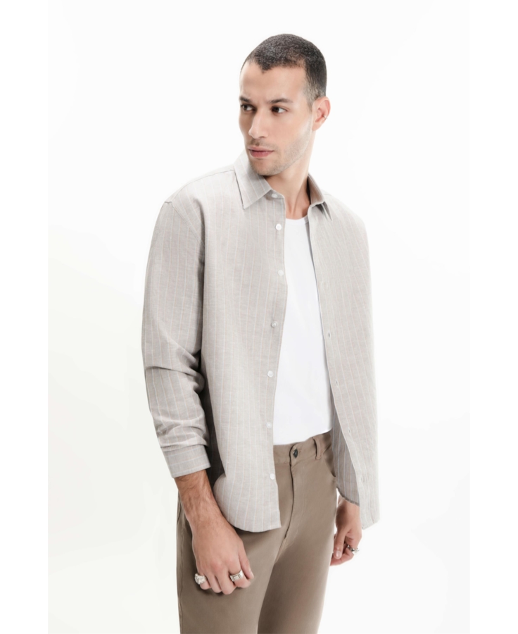 Camisa Linho Blend Olympic Tabaco
