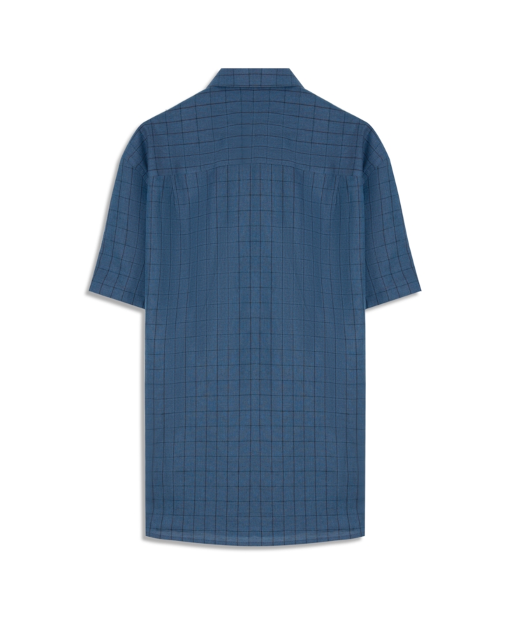 Camisa Linho Blend Retro Xang Azul Bic