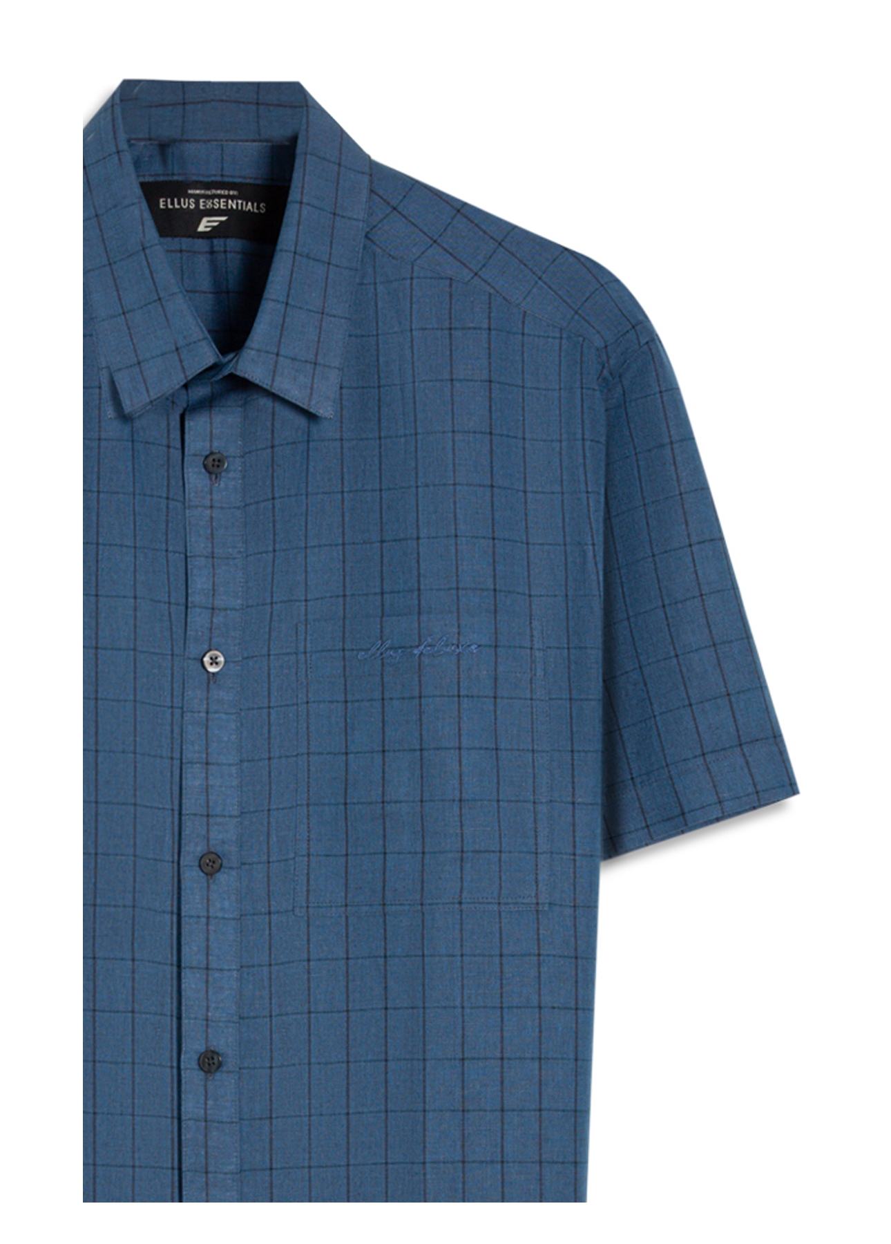 Camisa Linho Blend Retro Xang Azul Bic